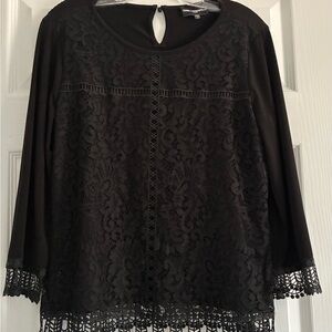 Karl Lagerfeld Black Lace Blouse